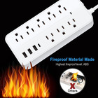 Us Power Strip Surge Protector 8 Ac Outlets 3 Usb Ports   Type C Port 4 Ft Cable