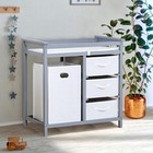 Modern Wooden Changing Station With Hamper   Drawers  All-in-1 Nursery Organizer
