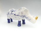 Artist Designed Unique Ceramic Rhino Figure Painted Lee Freakalee South African