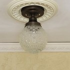 139c Antique Vintage  20s 30s Glass Ceiling Light Fixture Globe Hall  Porch
