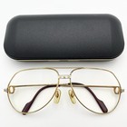Vintage Cartier Vendome Santos 62-14-140 Gold Flame Eyeglasses Japan Elegant