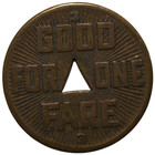Pittsburgh Railways Co  1922 G f One Fare Transportation Token