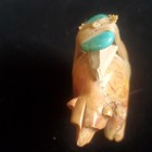 Native American Zuni Handmade Carved Stone Bear Fetish Totem W  Turquoise Bundle