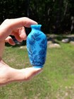 Vintage Chinese Snuff Bottle  Carved Turquoise Chrysanthemum Flowers Read  
