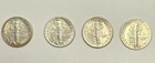Lot Of  4  Four  Mercury Dimes 1941-1942-1943-1944  gem-brilliant Uncirculated 