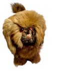 Vtg Pekingese Dog Figurine 16  Real Fur Glass Eyes Artisan Made Realistic