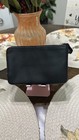 Coach Double Corner Zip Wristlet Wallet Black Pebble Leather 4  X 6   F87590