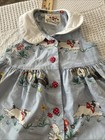 Vtg Chicken Noodle San Francisco Toddler Girl Dress Dog Cat Print 18m- 2t Read