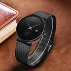 Ultra-thin Men Quartz Watch Stainless Steel Date Waterproof Business Wristwatch
