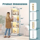 Display Cabinet With Glass Doors  4-tier Display Case With Rgb Lights