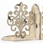 Medallions Bookends Decorative  Heavy Duty Book Ends  Shabby Chic White