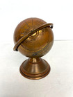 Vintage Mid Century Modern Brass Globe Stand Cigarette Dispenser Holder Ashtray