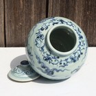 Antique Chinese Not For Export Blue   White Porcelain Ginger Jar Dancer Motif