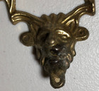 Pair Of Vintage Lions Head Cast Brass Drawer Pulls Handles