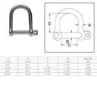 Marine Boat T316 Stainless Steel Wide D Shackle Screw Pin Anchor Rigging