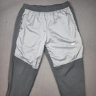 Nike Running Pants Joggers Mens Medium Gray Reflective Therma Cu5518 Zip Pockets
