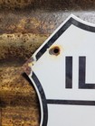 Vintage Route 66 Porcelain Sign Us Illinois Highway Transit Road Shield Marker