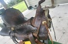 Old Antique 1900 Leather Western  Saddle Fix Your Way 25 00 To Ship Free Conchos