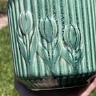 1930 s Brush Mccoy Pottery  266 Jardinere Flower Pot Tulip Vintage Green Rare