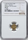 Gold Italy 1105-1154 Ad  Sicily Roger Ii Tari Palermo Crusaders Coin  Ngc Au53