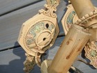 Pair Of Vintage Art Decco Wall Sconce Cast Metal Light Fixtures - Arrow Design