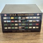 Vintage Star Mercerized American Thread Co Metal Spool Cabinet 4 Drawer Full