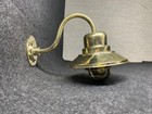 Marine Ship Salvaged Original Brass Nautical Wall Swan Light With Shade Set Of 2