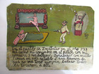 Vtg Hp Mexican Tin Retablo San Ramon Save Man From Jealous Husband Bullet  1913