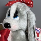 Vintage Applause Sad Sam   Honey Dog Gray 7  Plush Red Bow Love Me Heart W  Tag