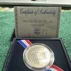 1991 D Uso 50th Anniversary Proof Commemorative 90  Silver Dollar  Coin  Box coa