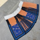Antique Chinese Qing Dynasty Red Silk Skirt Dense Hand Embroidery Moths  Vintage