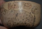 Beautiful Mayan Codex Bowl  Jaquar  Fish  Lizard  Glyphs 4 