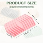 2pcs Soap Dish With Drainage  Self Draining Soap Bar Holder For Bathroom pink 