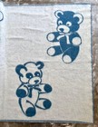 Alafoss Comfort 100  Wool Reversible Blue White Teddy Bear Child s Blanket 40x60
