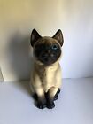 Large Vintage Siamese Chocolate Point Himalayan Cat Statue