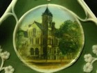 Antique Ges Gesch  owatonna mn Courthouse triangle Green white Depose Small Dish