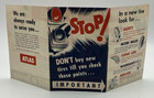 1940s Atlas Tire Advertising Pamphlet Brochure Stop  Vintage Antique Ad