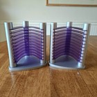 2 Vtg Purple Atlantic 10  20  Cd Tower Rack Holder Stackable Modern 1990s Y2k