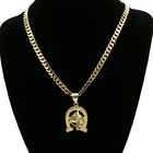 Men s 18k Gold Plated Horseshoe Hip-hop Pendant 6mm Cuban Chain Necklace