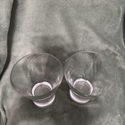 Vintage Set Of 2 Italy Heavy Thick  Bottom Clear Tapered Cocktail Glasses