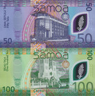 Samoa 50 100 Tala 2025 P New Issue Polymer Unc Set 2 Pcs Matching No 