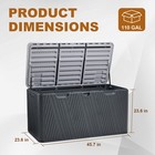 110 Gallon Outdoor Deck Box Storage Patio Chest Organizer  Air Rods Lockable Lid