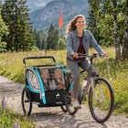 Child Baby Bike Trailer Kids 2 Seater  Bike Stroller Toddler  Blue