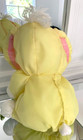 Vintage 1988 Fisher Price Puffalumps Bunny Rabbit Stuffed Animal Yellow Pastels