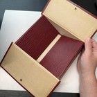 Vintage Art Deco Red Faux Leather Folding Vanity Box Jewelry Storage Hollywood