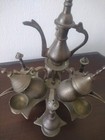 Middle Eastern Arabic Style Brass Dallah Bedouin Coffee Pot D  cor 8  Tall 