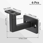 Black Fixed Swivel Hand Rail Brackets Adjustable Square Hand Rail Bracket  6pcs 