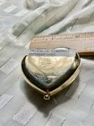 Est  e Laudertrue Blue Heart Powder Compact With Mirror Vintage Gold Tone Rare
