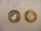 Lot 2 Circus Circus 4 Queens Silver Strike  10 Gaming Tokens  999 Fine  Ys7357