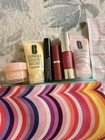 Clinique 5pc Skincare   Makeup Set W  Multicolor Bag Cleanser Mascara Lipstick